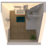 rénovation de salle de bains, plans 3d